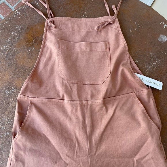 NWT self contrast tan overalls / jumper sz small / sold at anthro $170 - Picture 6 of 7
